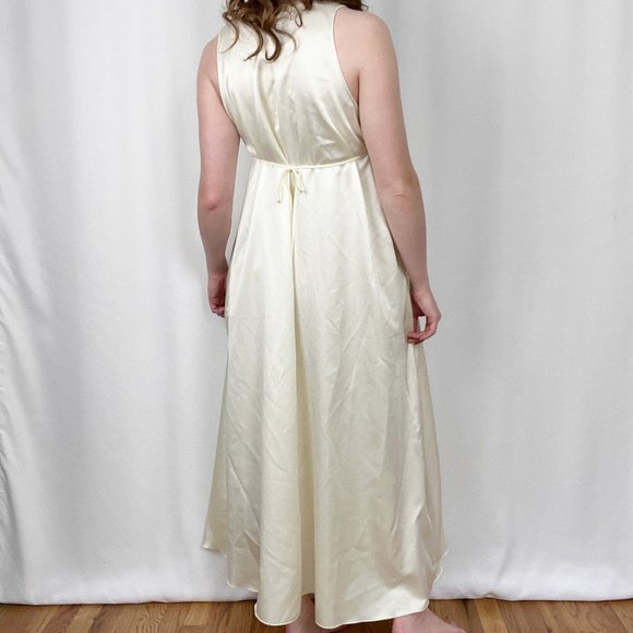 Vintage Silky Nightgown Maxi Slip Dress Set House Coat Robe Mid Century Pajamas - Picture 4 of 9